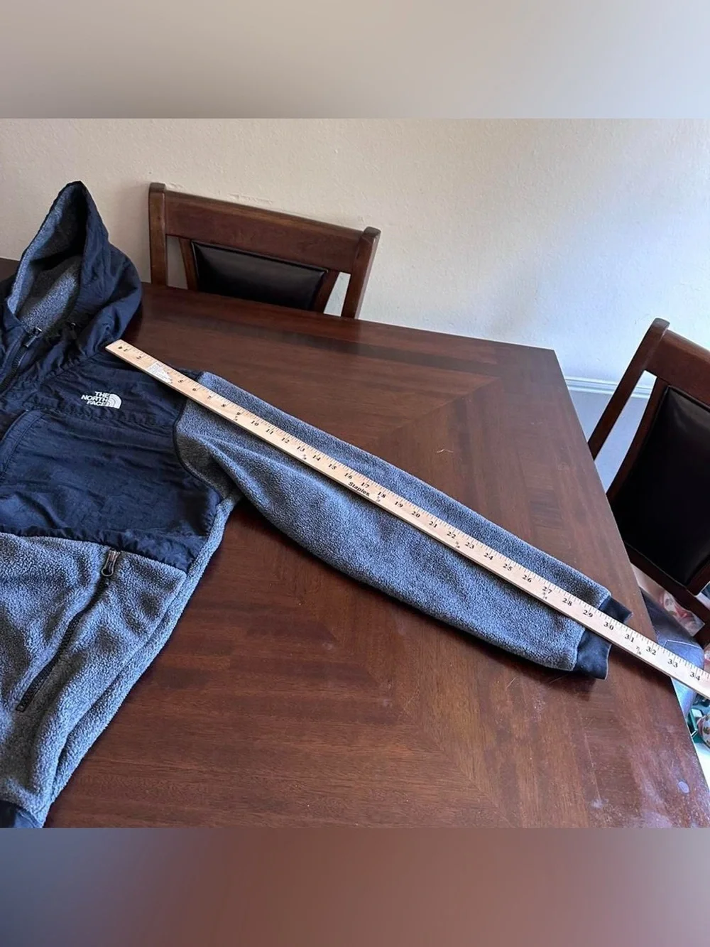 The North Face Denali Hooded Fleece Jacket Men’s XL Gray Black